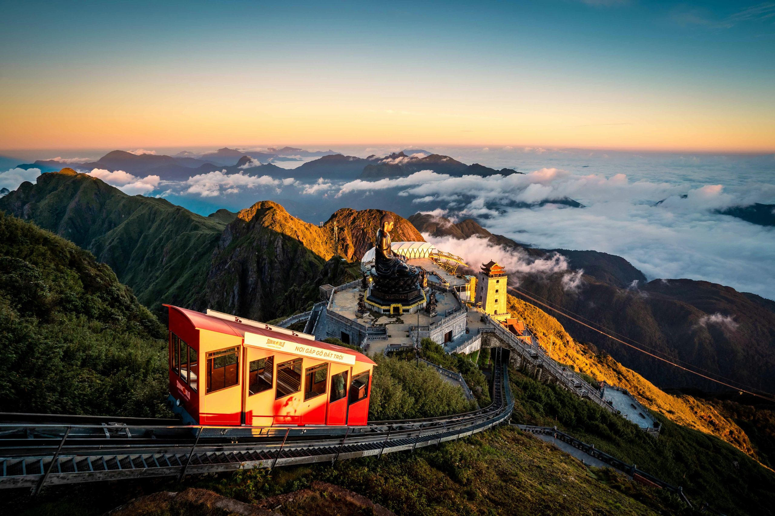 Scenic view of Sapa Vietnam with terraced rice fields, lush green mountains, and traditional ethnic minority villages in the northern highlands, a top travel destination in Southeast Asia for trekking and cultural tours.